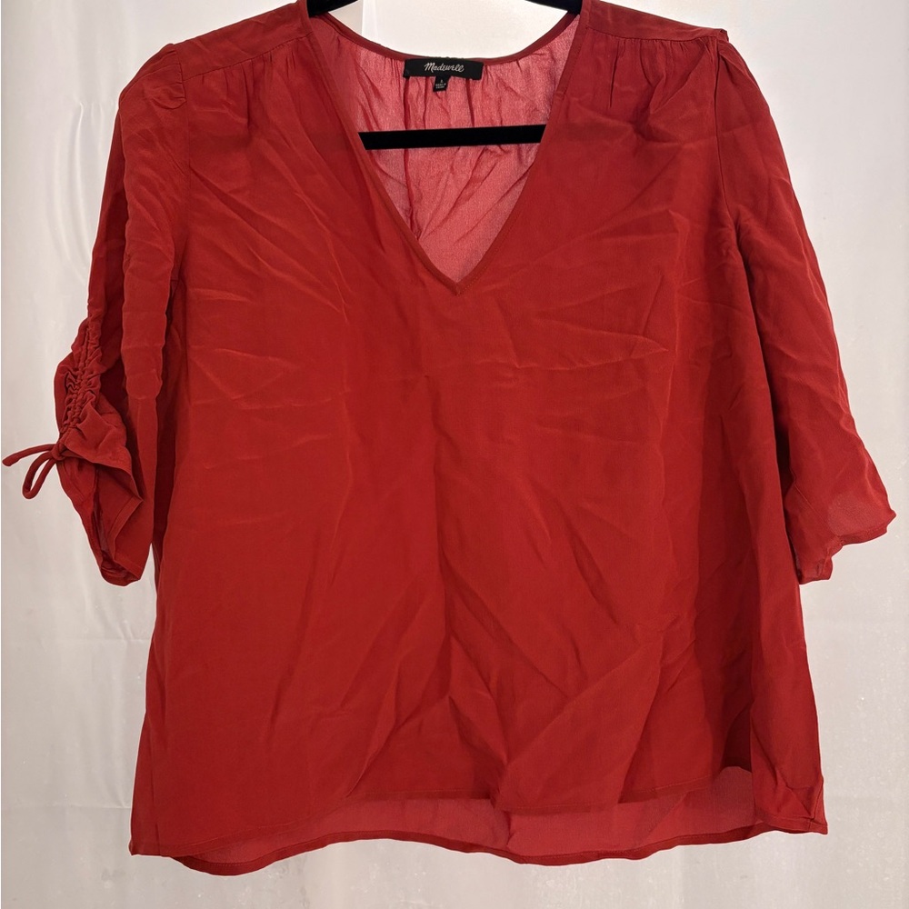 Madewell Silk Tie Sleeve Blouse